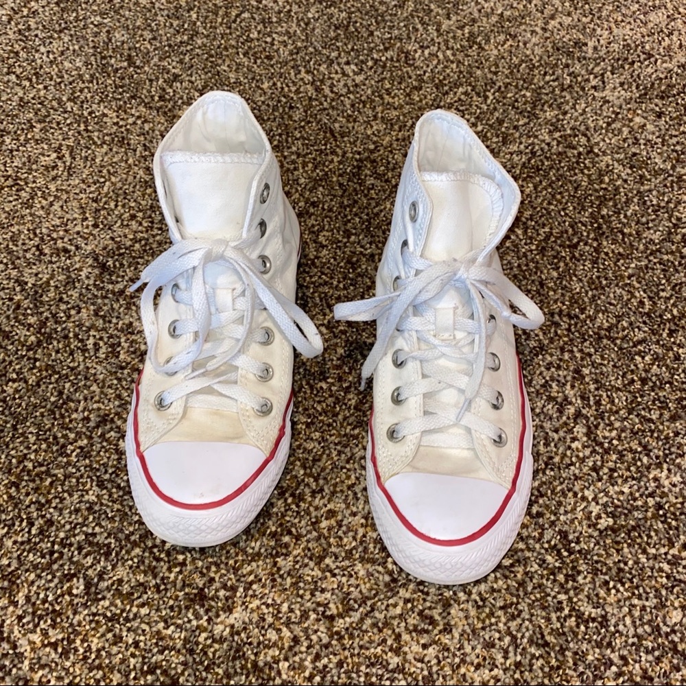 WHITE Converse High Tops